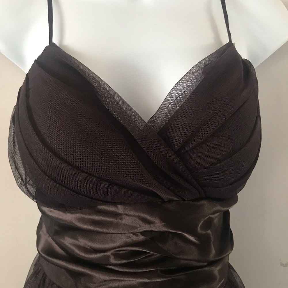 A.P.N.Y Spaghetti straps Mesh Dress with Gold accent